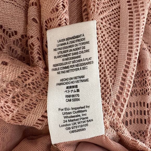 FREE PEOPLE Women's Blush Dusty Rose High Neck Monaco Lace Blouse Top Size XS - Picture 8 of 9